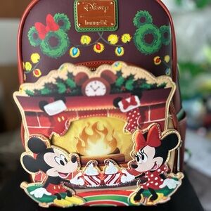 Loungefly Red and Green Holiday Backpack